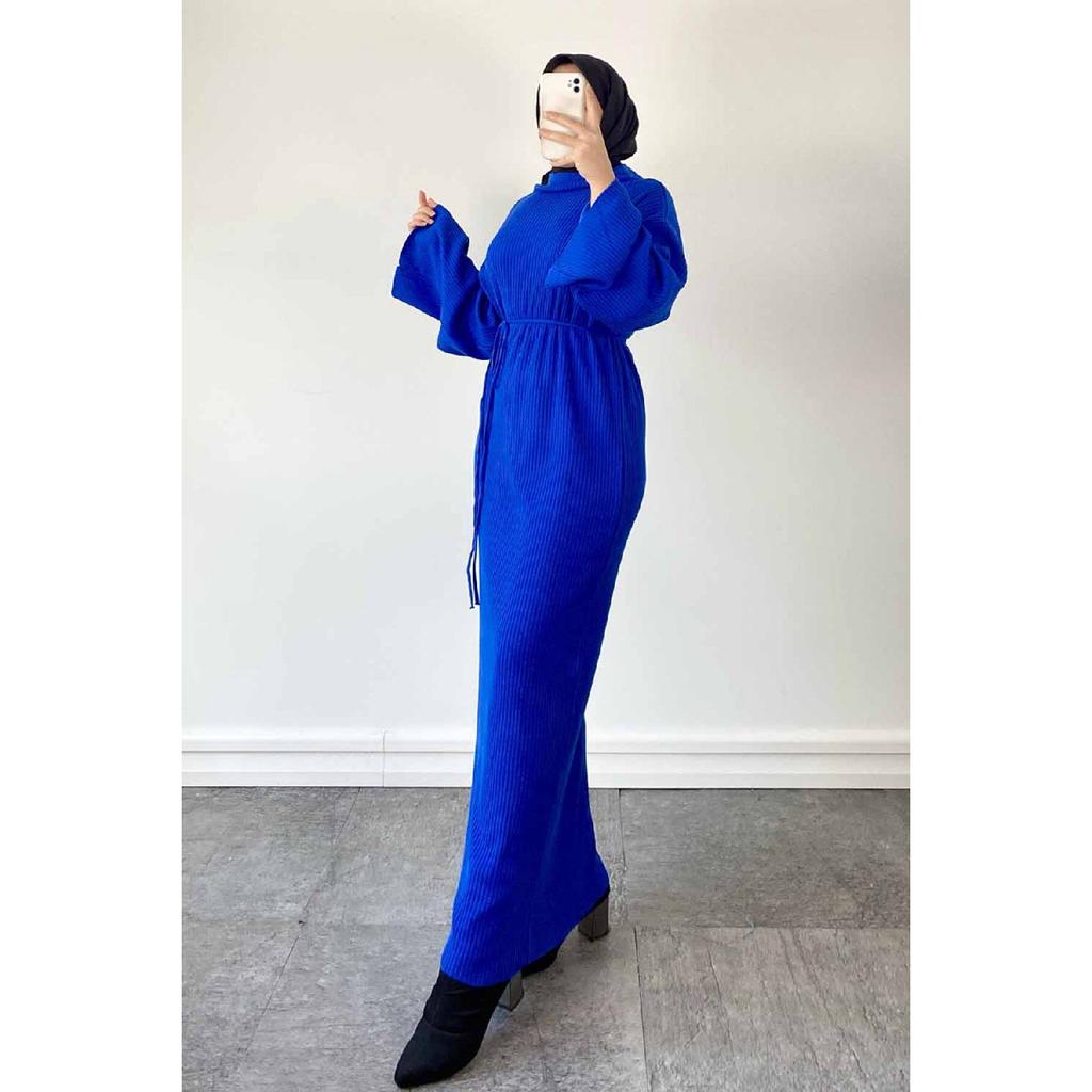 10numberamoda Women's Bat Sleeve Long Knit Dress Claret Red