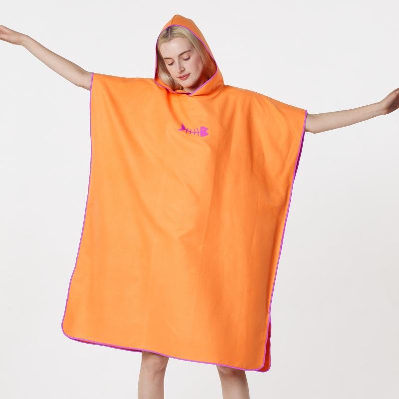 Microfiber Quick-dry Beach Towel Hooded Bathrobe for Swimming Adults