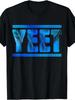 Men's Retro Loose Fit Yeet Graphic T-Shirt - Bold Tropical Leaf and Arrow Print Sh