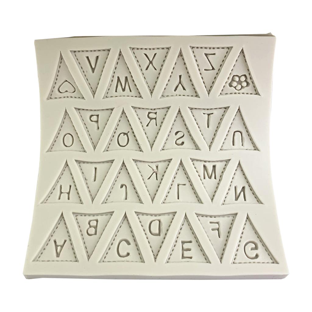 Alphabet Triangular Flag Silicone Molds Handmade for Chocolate Baking Dessert
