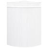 VidaXL Panier à linge d'angle Bambou Blanc 60 L