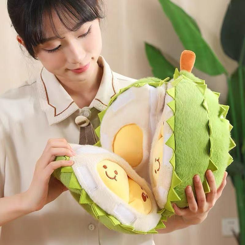 1 Set Fun Tearable Peeling Durian Pillow Fidget Toys Kids Creative Simulation Detachable Durian Plush Toy Boys Girl Gift