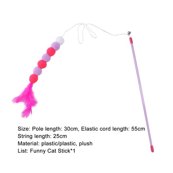 Katze Teaser Spielzeug Mini Ball lindern Langeweile interaktives Spielzeug Kätzchen Plüsch Stick Spielzeug