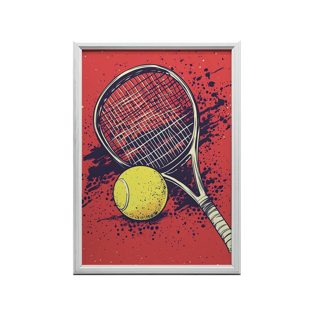 Plakat Tenisowa Pasja Plakat Tenisowa Pasja, 40X50 Cm, Rama Aluminiowa Czarna, Papier Matowy 230 Gsm