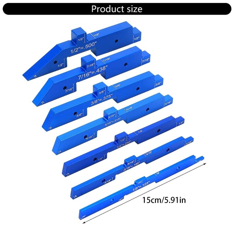 Router Table Setup Bar Set, 7pcs Setups Blocks Height Gauge Set for Router Table Cutter Accessories & Angle Woodworking