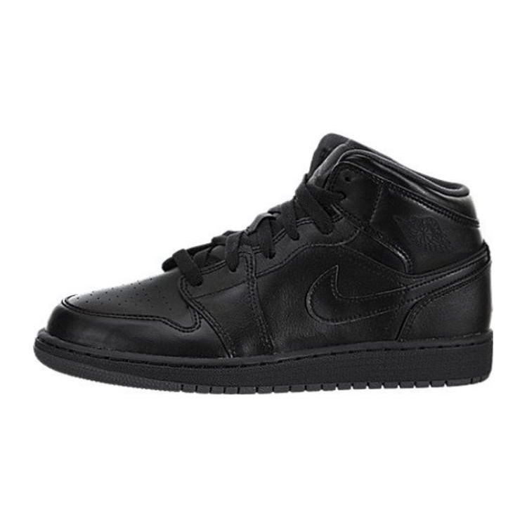 

Детские кроссовки Air Jordan 1 Retro Mid GS Triple Black Black-Black 554725-030