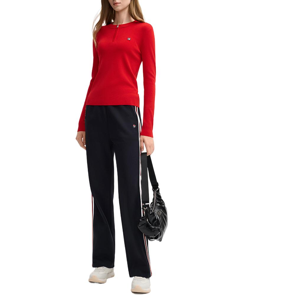 Fila Heritage Long Sleeve Pullover Simple Slim Knit Sweater Women Tops F11W548418FRD