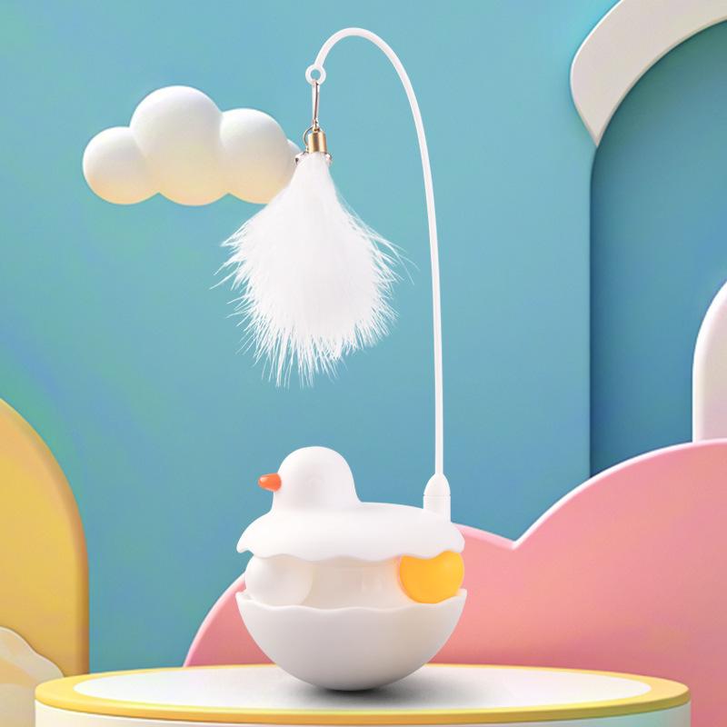 

Feather Boredom Little Duck Tumbler Consumable Artifact Cat Toy Removable Washable Cat Amusement Stick Feather Bell Cat Pet Toy 1PCS белый