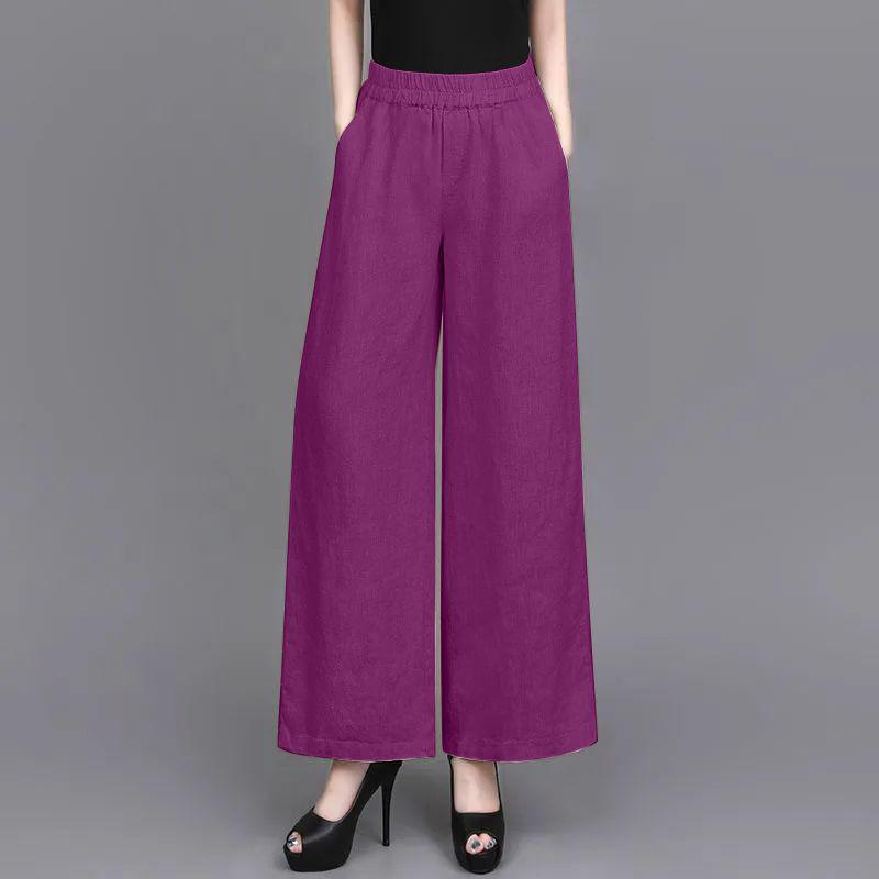 

Women s High Waist Wide-Leg Linen Pants - Lightweight, Breathable, Casual Slimming Summer Style XS Short Shorts, No Pockets