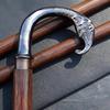 Elephant Head Brass Handle Walking Cane Detachable Wooden Walking Stick