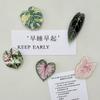 Plants Leaves Fridge Magnet Pink Princess Plant Refrigerator Sticker Acrylic Simulation Leaf Magnet Sticker Home Kitchen Decor