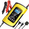 12V 8A Car Battery Charger 3 Stage Charging Smart Full Automatic Charger Digital Pulse Repair Charger for Car Motorcycle