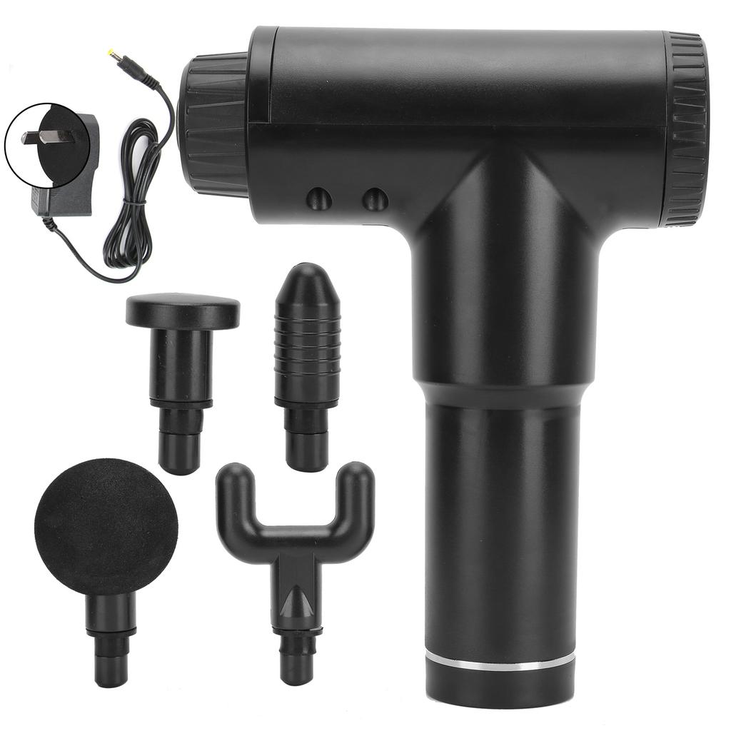 Electric Fascia Massage Gun Body Muscle Relaxation Fitness Equipment Massager 110‑240V BlackAU Plug