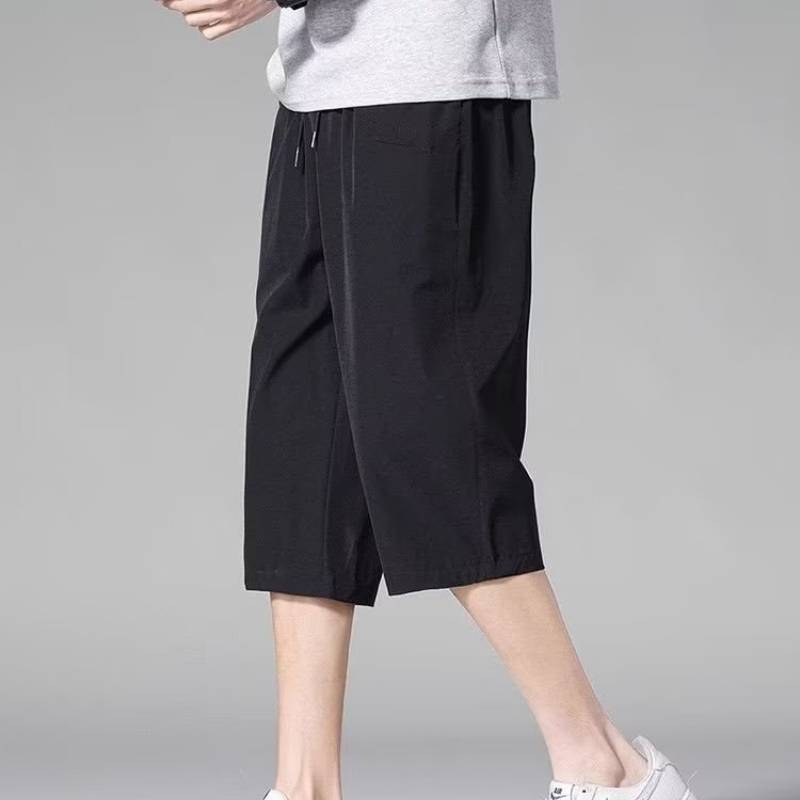Summer Mens Ice Silk Casual Pants With Drawstring For Sports Wear And Teen Fashion