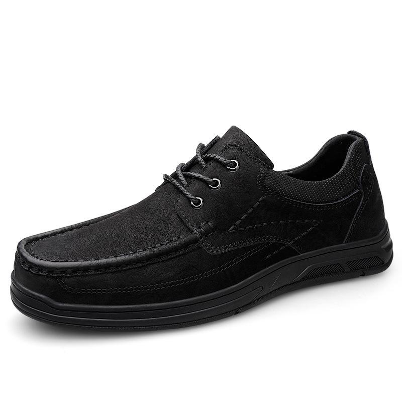 Men's shoes outdoor tooling shoes handmade casual shoes spring and autumn low-top leather matte cowhide leather shoes lace-up shoes