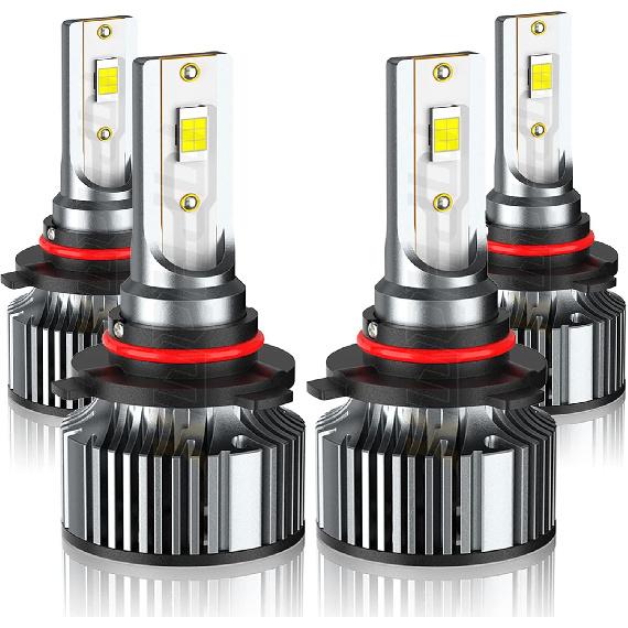 Compatible For GMC Sierra 1500 2500 3500 High And Low Beams Light Bulbs 1999 2000 2001 2002 2003 2004 2005 2006, 6500K White, 500% Brightness, Plug N