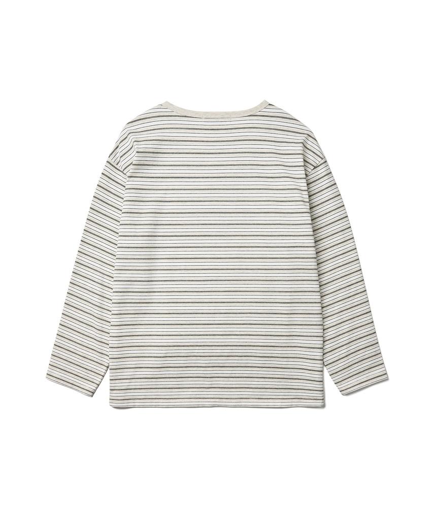 Tudument Striped Round-Neck T-Shirt_Oatmeal