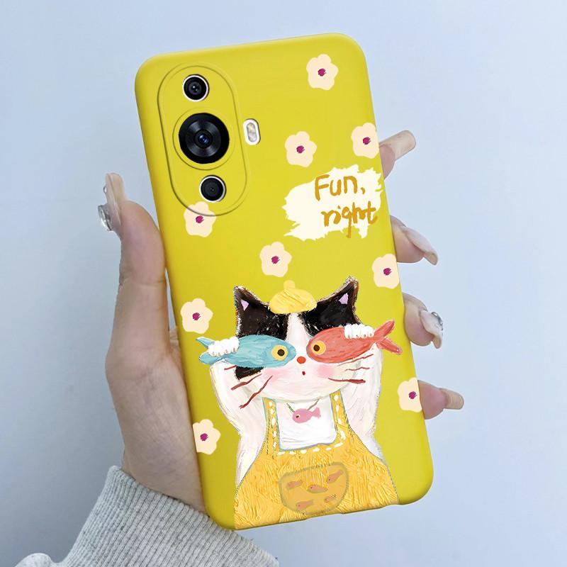 For Huawei Nova 12s Case FOA-LX9 Flower Girl Design Soft Silicone Cover For Huawei Nova 11 Nova11 Pro Ultra Nova12s Phone Cases