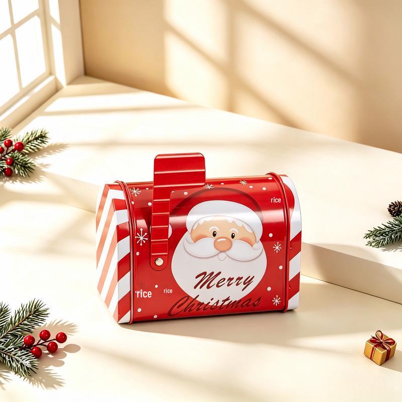 Christmas Mailbox Tin Gift Box - Ornament and Candy Holder