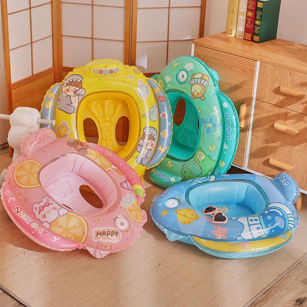 Baby learns to swim inflatable seat with handle and interactive swimming ring with water gun
