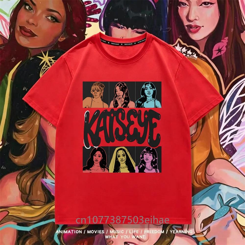 Girls Graphic Tshirt Suitable for Children Featuring KATSEYE Print Design Casual Short Sleeves Crew Neck