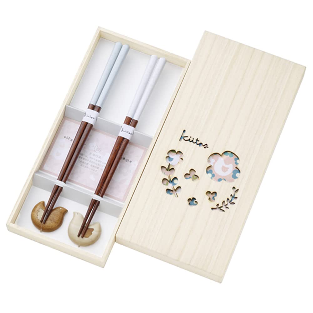 

Chopsticks Chopstick Rest Gift Set in Paulownia Box Chopstick Gift Set Pigeon Harmony & & Forget-me-not/Marital