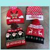 Gorro Quente de Tricô com Padrão Fofo de Alce Boneco de Neve Papai Noel Tema de Natal Moda Quente para Feriados de Inverno para Adultos