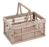 Captain Stag Foldable Container Basket L Size 450×315×255mm 26L Khaki Folded Height 65mm