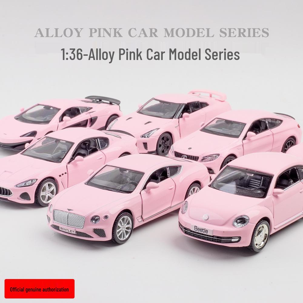 1:36 Pink Alloy Sports Car Model - Children's Toy Ornament