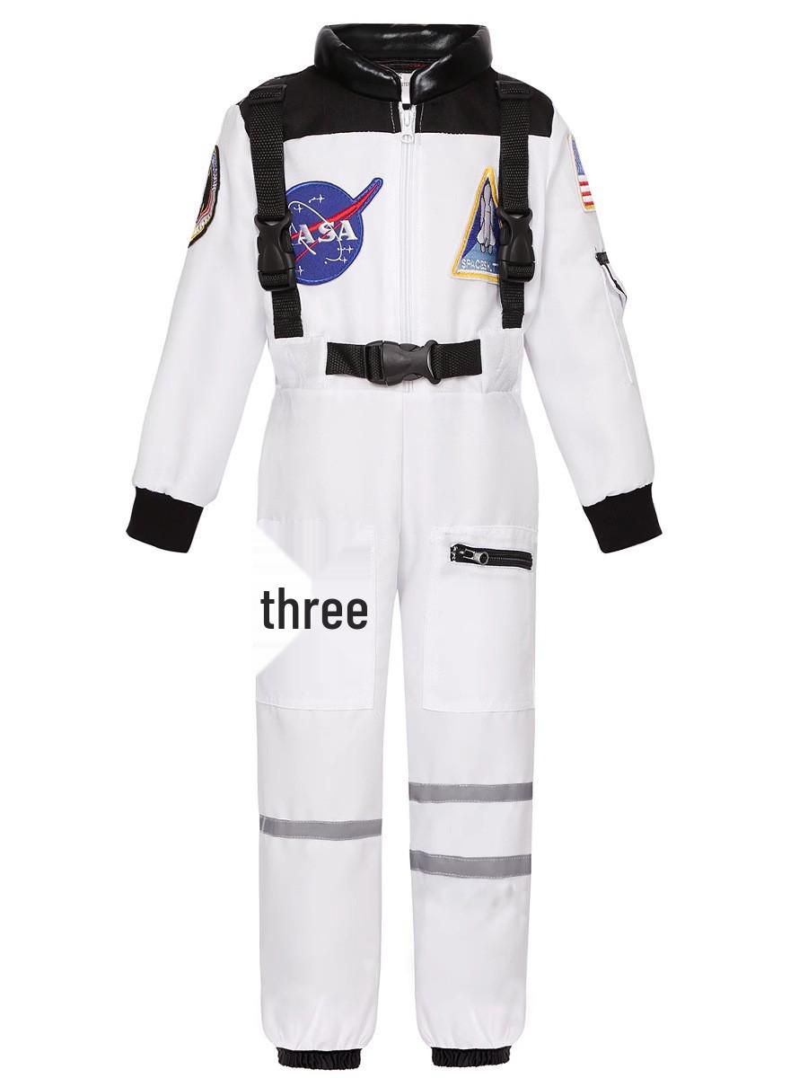 

Дитячий костюм астронавта для Хелловіну, фестивалів та косплею L (US 8-9Y) білий