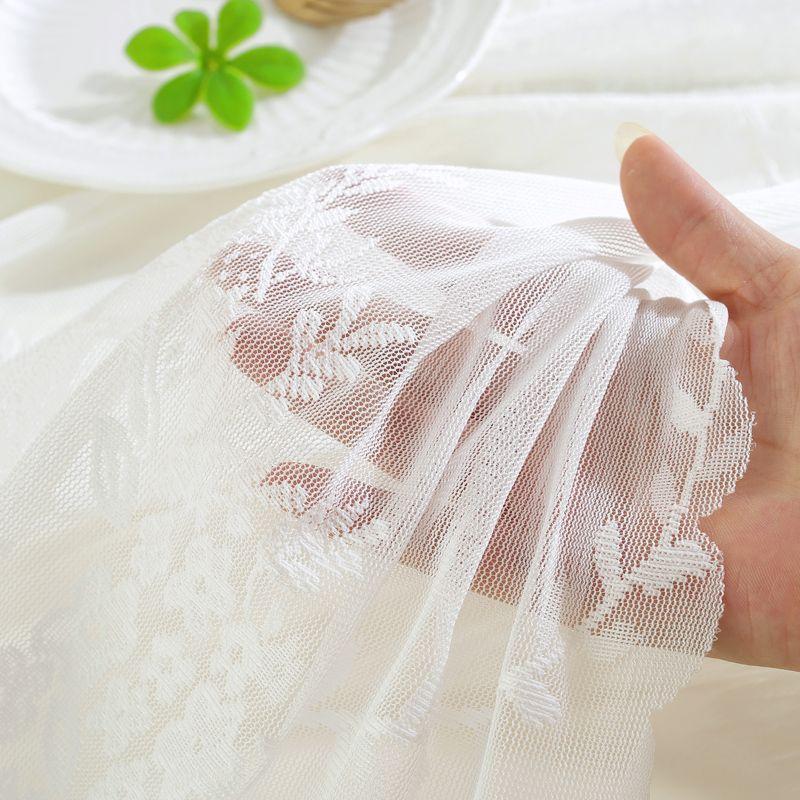 Elegant Lace Tablecloth - Polyester Rectangular French Romantic Design, Intricate Floral Patterns, Perfect for Home Dining Table Decoration