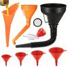 Plastic Funnel Set for Car Oil Gas and Fluids Auto Home Kitchen Function Plastic Funnel Home Lab