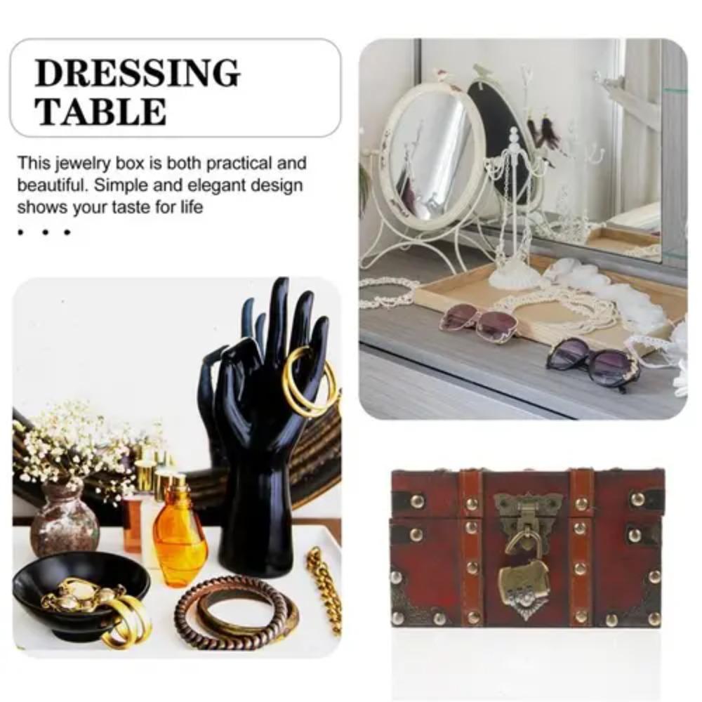 Antique Design Treasure Chest Vintage Trunk Containers Wooden Treasure Box  Sundries