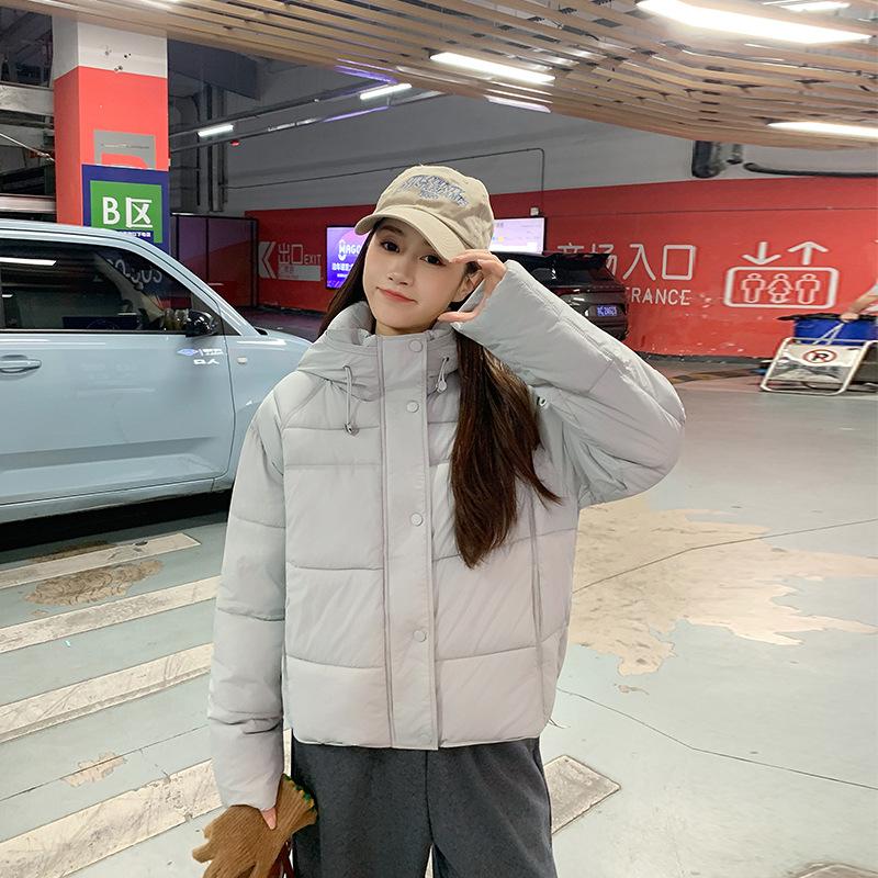 

Хлопковая одежда женская 2025 зима новая короткая с капюшоном свободная одежда-хлеб утолщенная повседневная теплая несезонная куртка XL бежевый