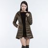 Pinghu leichte und dünne Daunenjacke Damen mittel und lang mit Kapuze Herbst und Winter neu schlank und leicht dünn große Größe Mantel