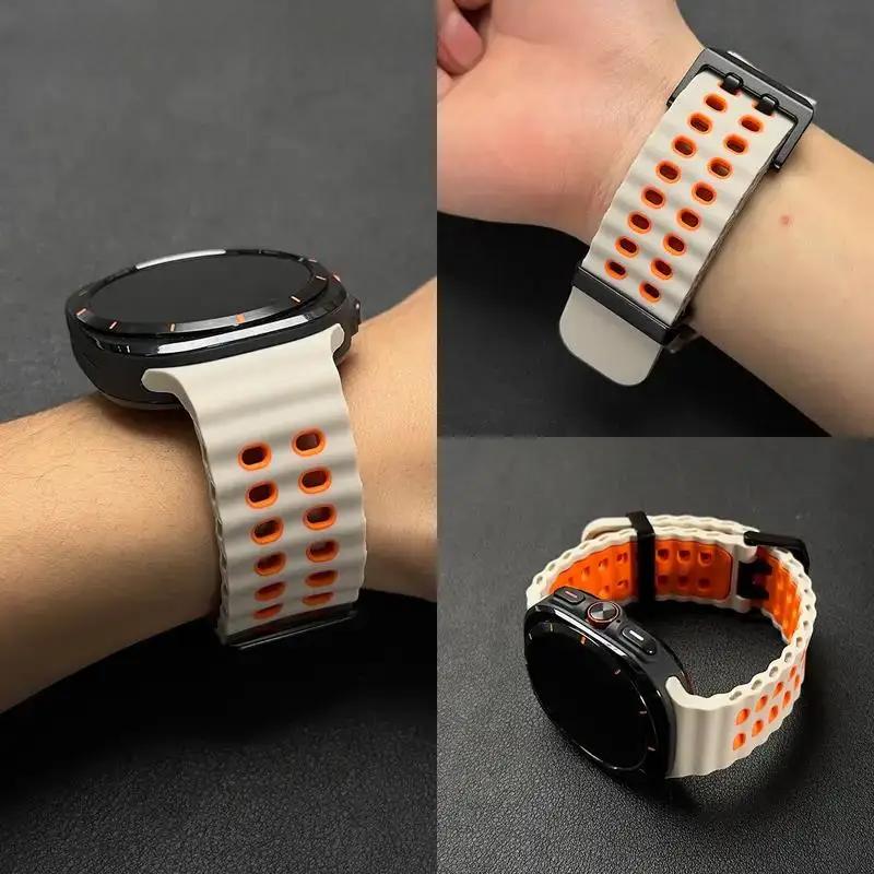 Original Straps For Samsung Galaxy Watch Ultra 47mm Accessories Marine Sport silicone Bracelet correa Galaxy Watch 7 ultra Band