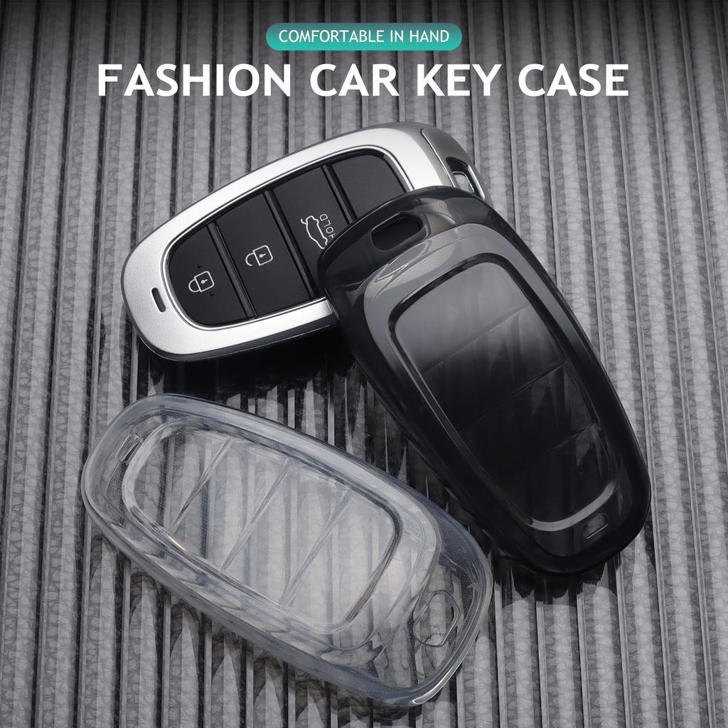 Transparent Tpu Car Key Case Cover For Hyundai Tucson L Santa Fe Nexo Nx4 Ioniq 5 Atos Prime Solaris Accessories