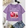 San Joaquin California Pomegranate Fruit Print Washed T-Shirt Women Casual Cotton T Shirt Soft Slim Clothes Top