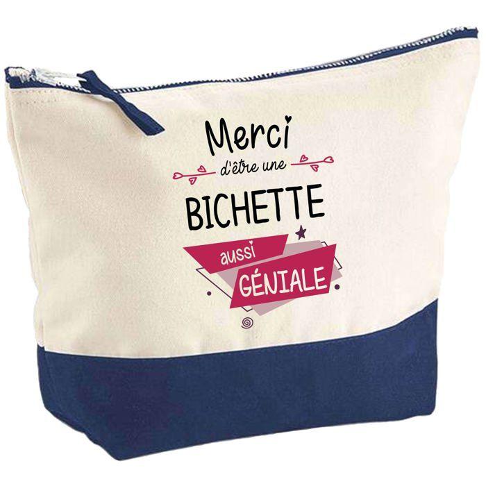 Trousse de maquillage - PLANETEE - Bichette Merci Géniale - Grand format - Coton - Impression HD