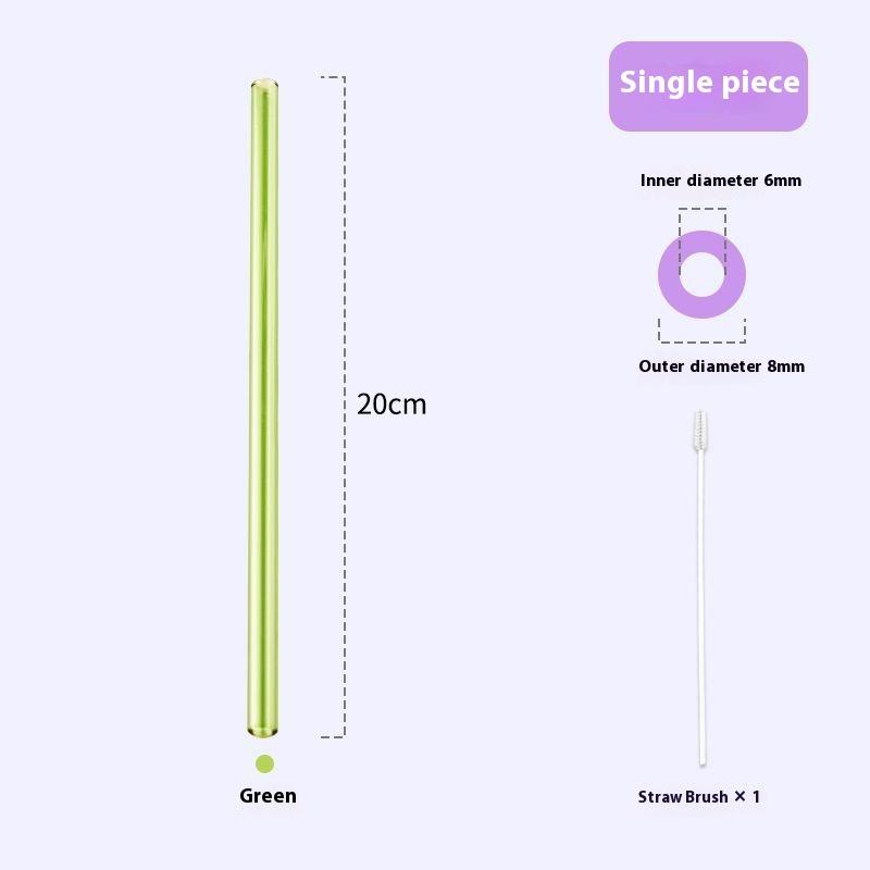 Gianxi Colored High-Value Glass Straw Non Disposable High Temperature Resistant Food Grade Transparent Drinking Glass Straw