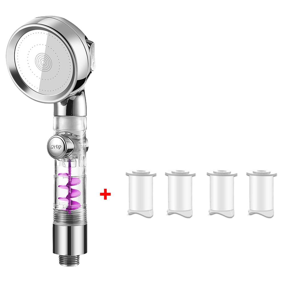 

Ручная турбонаддувная душевая лейка 3 режима Пропеллер Турбо Душевая лейка для Съемная с фильтром и переключателем OneTouch