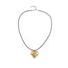 Simple Chunky-Heart Choker Necklace Big Heart Pendant Adjustable Chain Heart Necklaces for Women Teen Girls Jewelry