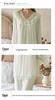 Retro Court Style Women's Nylon Mesh Home Wear Set (Long Sleeve Top and Pants)