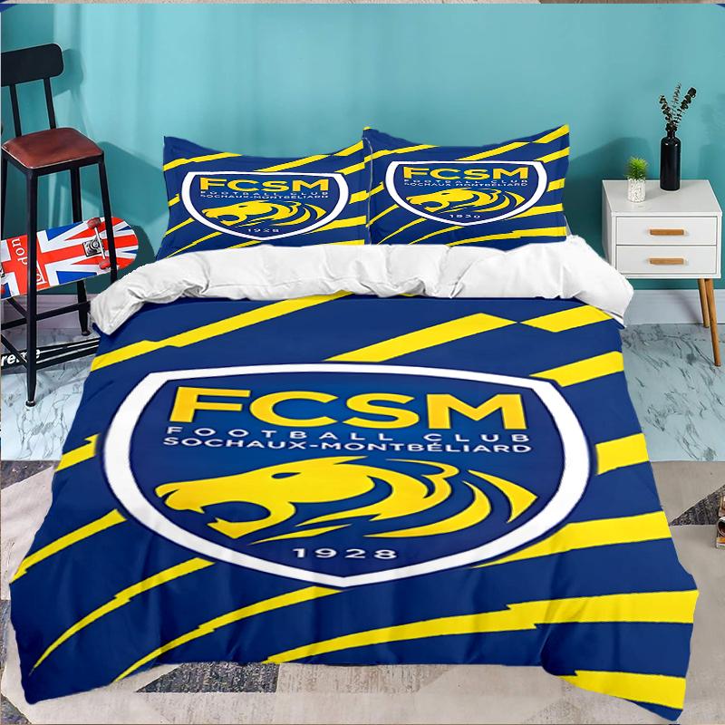 3PCS Fcsm Football Club Emblem Bedding set,Ideal for1pc Duvet Cover And 2pcs Pillowcases Perfect for Christmas gift,Ideal for Bedroom, Dormitory