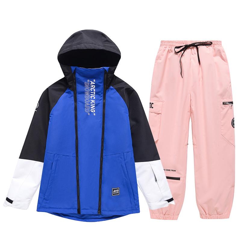 Unisex Winter Ski Suit: Windproof, Water-Repellent Jacket and Pants for Outdoor Snowboarding and Skiing.