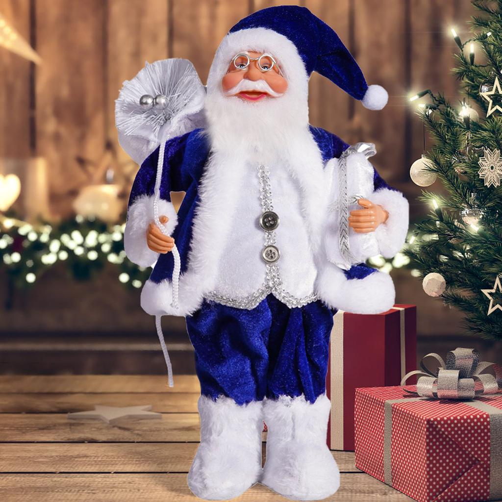 Christmas 12-inch Santa Claus Doll Standing Position Santa Claus Doll Window Decoration Supplies Gift