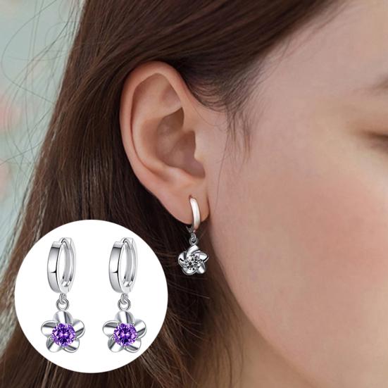 

Yousheng Fashion Women Plum Blossom Shape Dangle Rhinestone Leaverback Earrings Jewelry белый