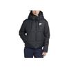 Nike Logo Reversible Casual Sports Hooded Cotton Jacket Women Jacket Black 939361-010