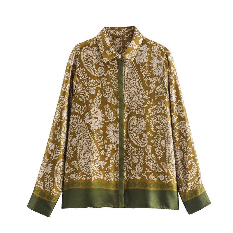 

Kaslead New Arrival Women s Clothing Fashion Style Silk Satin Texture Print Top and Trousers 8956192 8799193 Top L