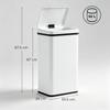 50L Sensor Bin with Soft-Close Lid, Stainless Steel Automatic Touchless Motion Sensor Kitchen Bin, White